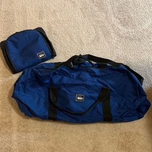 REI duffel and toiletries bag